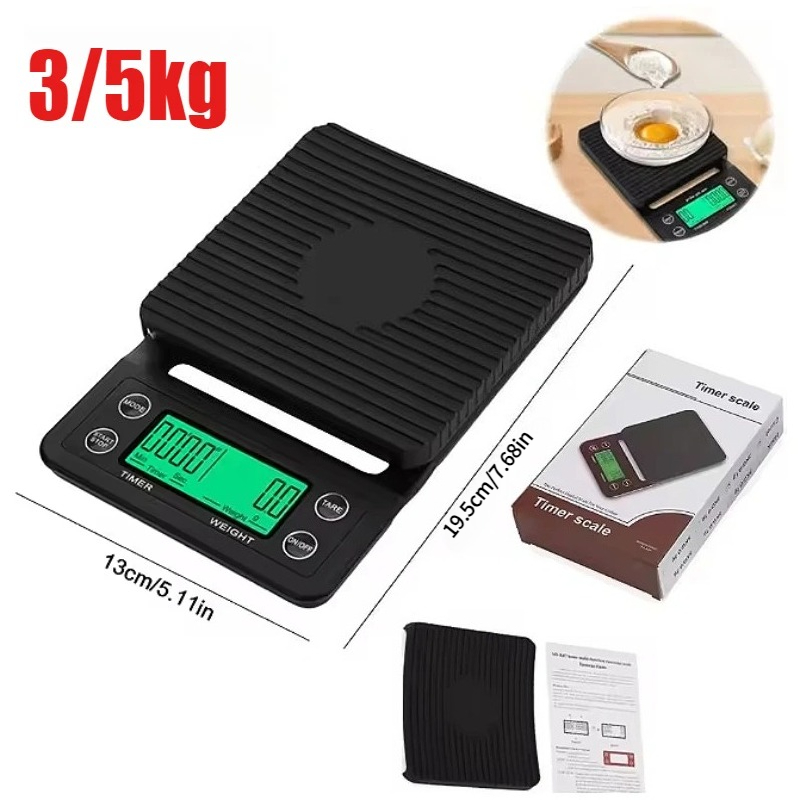Scale Drip Timer - Keukenweegschaal met timer, digitale multifunctionele weegschaal