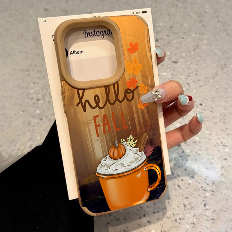 Coffee X - Retro Esdoornblad Herfst Koffie Telefoonhoesje Voor