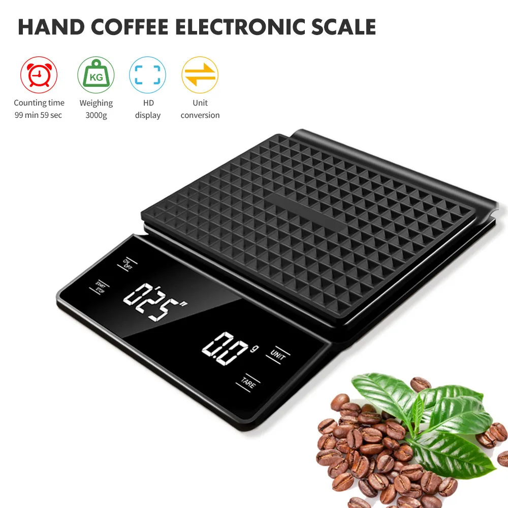 Scale Drip Timer - 3kg/0.1g Koffieweegschaal met Timer Keuken Gereedschap