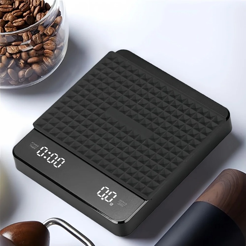 Scale Drip Timer - Precisie koffieweegschaal 0,1g, waterdichte onderlegger, USB