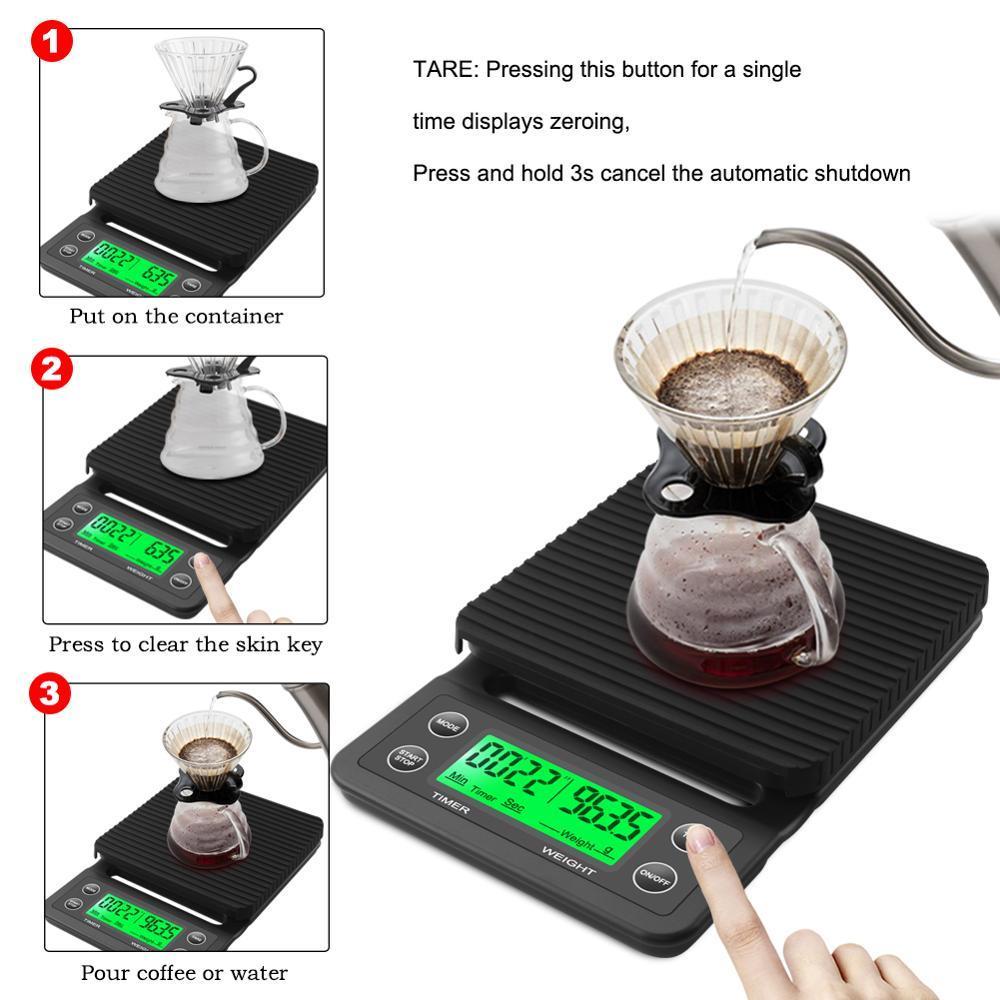 3kg/0.1g 5kg/0.1g Drip Koffiew - Scale Drip Timer recensie en prijs